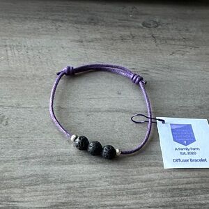 Purple Diffuser Bracelet with Black Beads
